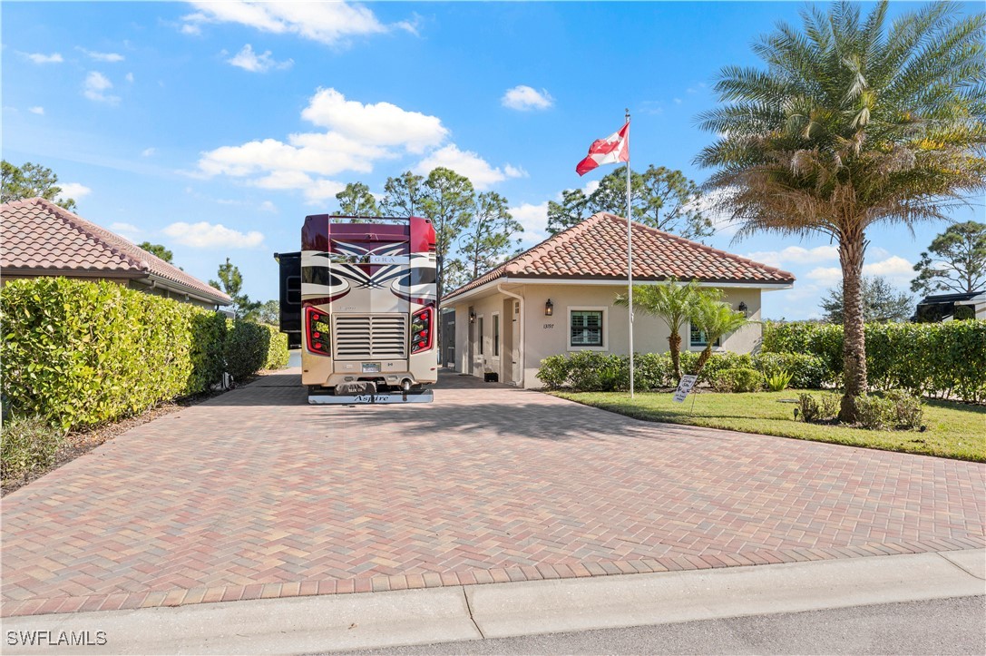 a front view of a house with entertaining space