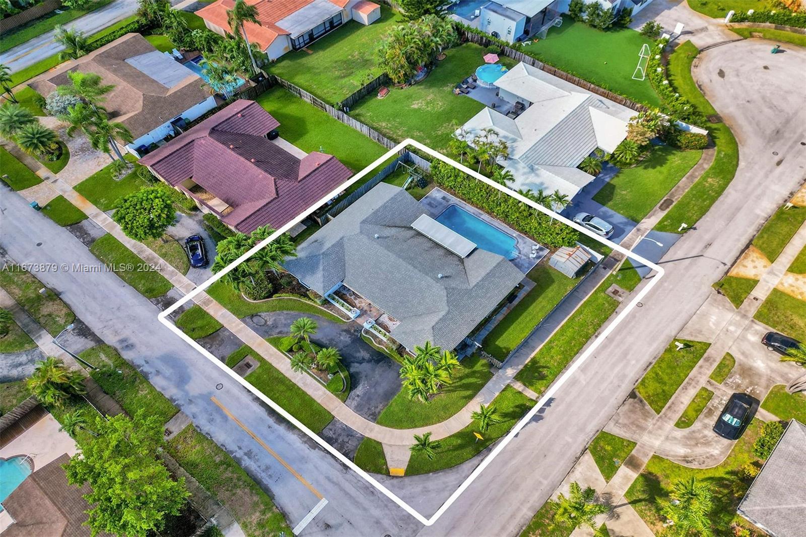 an aerial view of a house