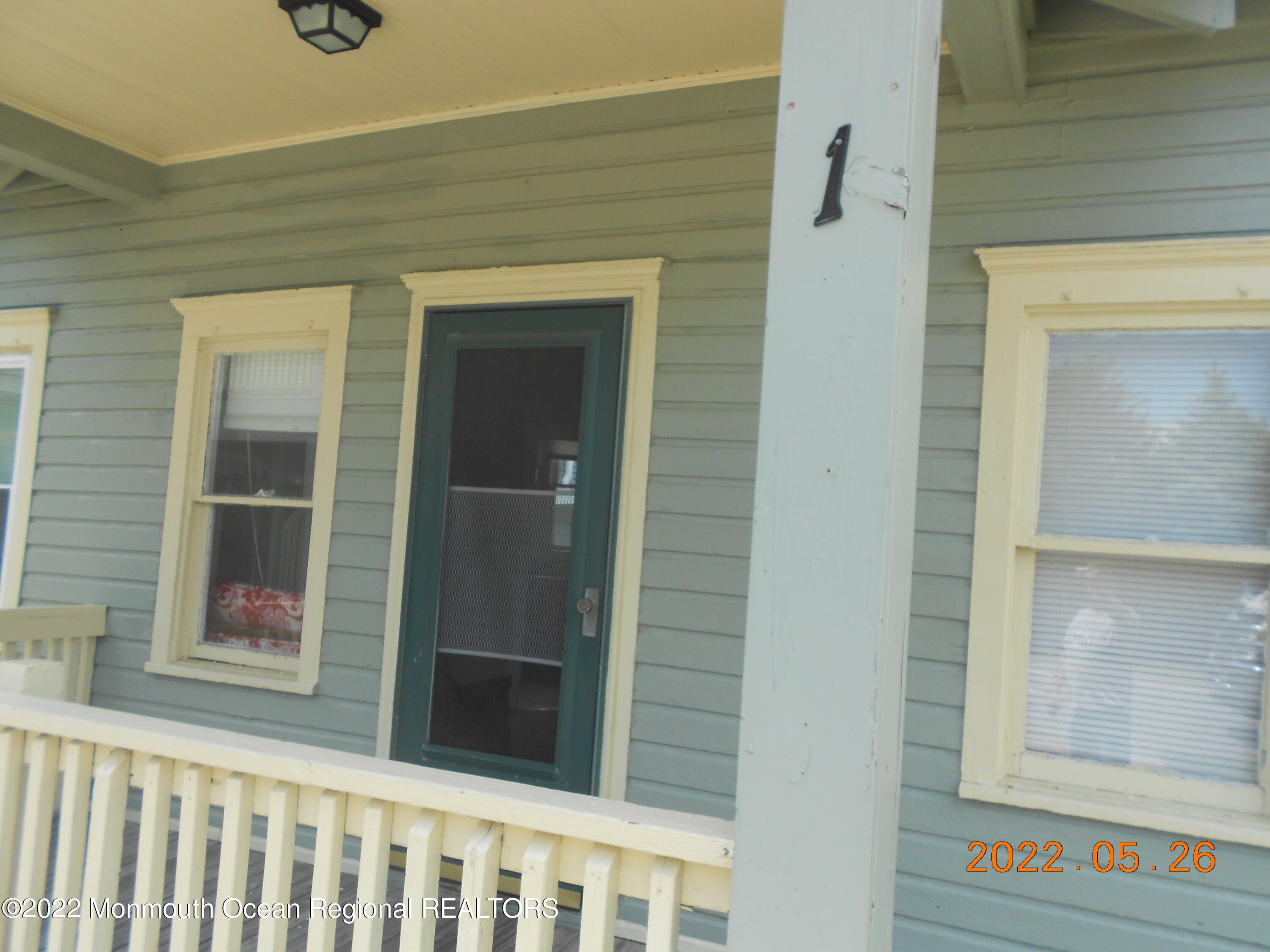 a front view of a house with a window