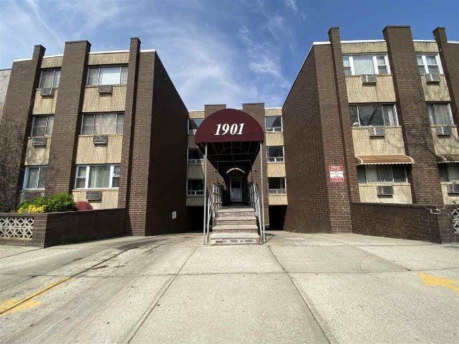 a view of a building with door