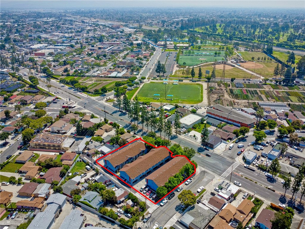 an aerial view of a city