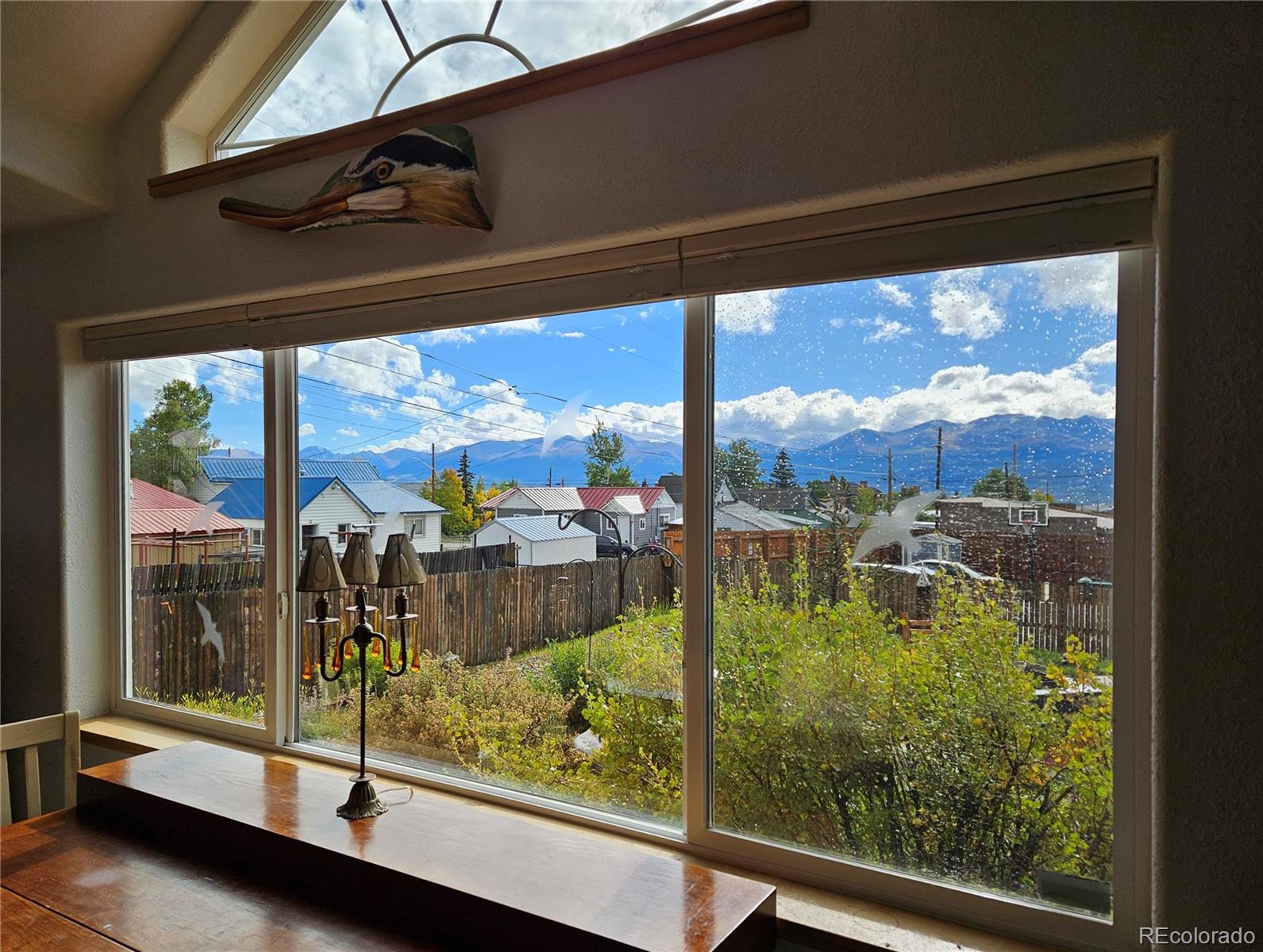 a view of a glass door from a window