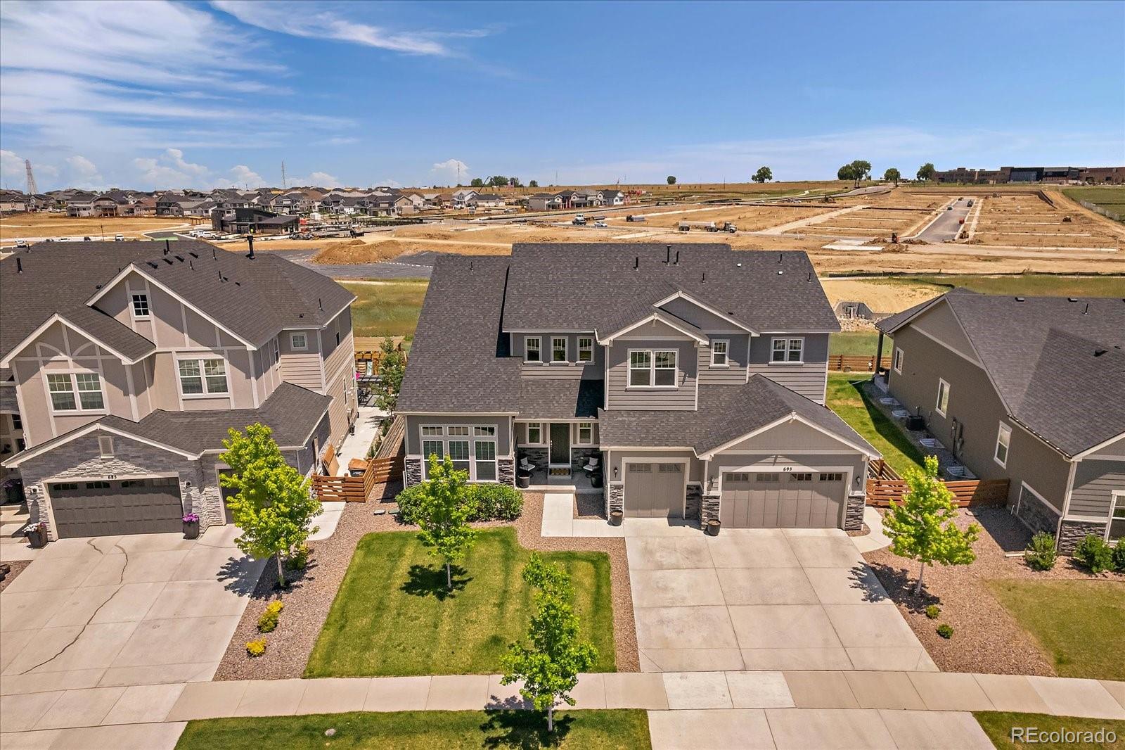 an aerial view of multiple houses