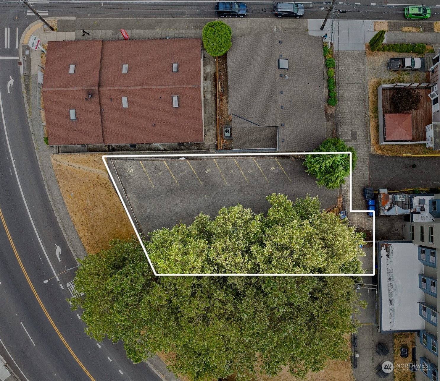 an aerial view of a house