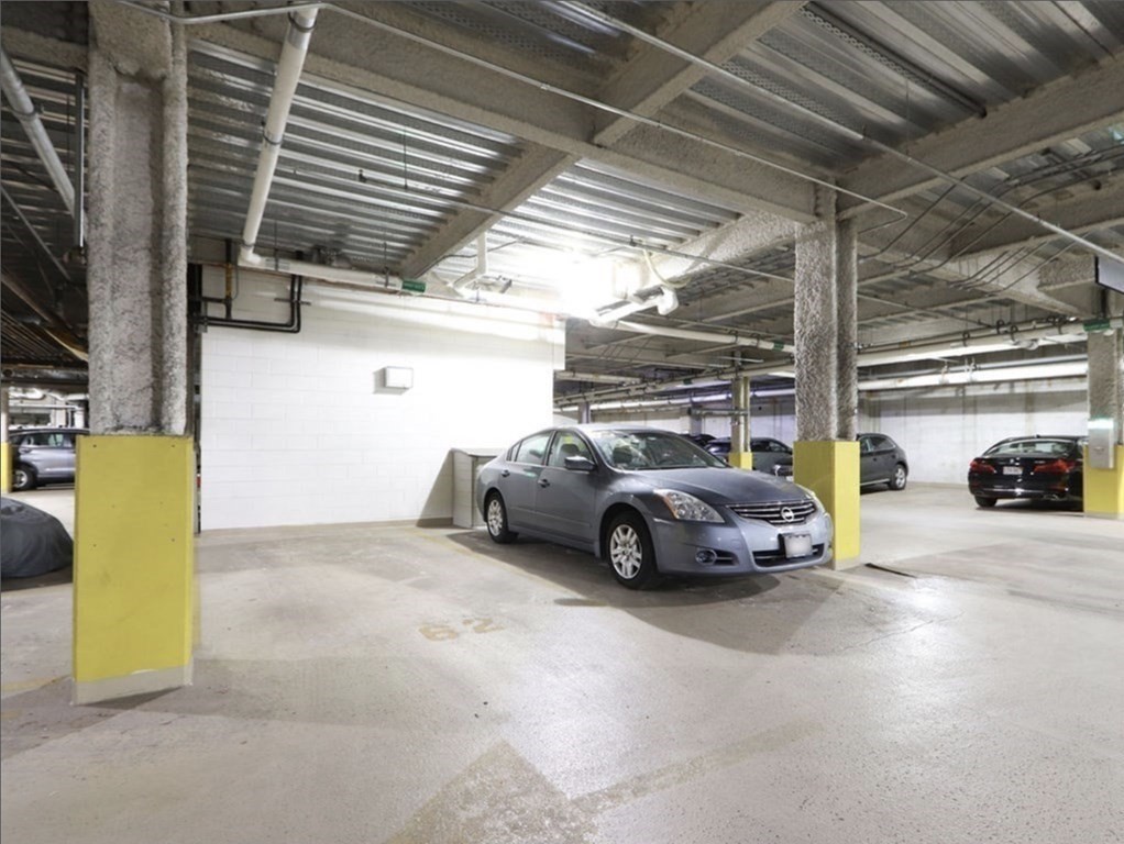 a car parked in parking garage