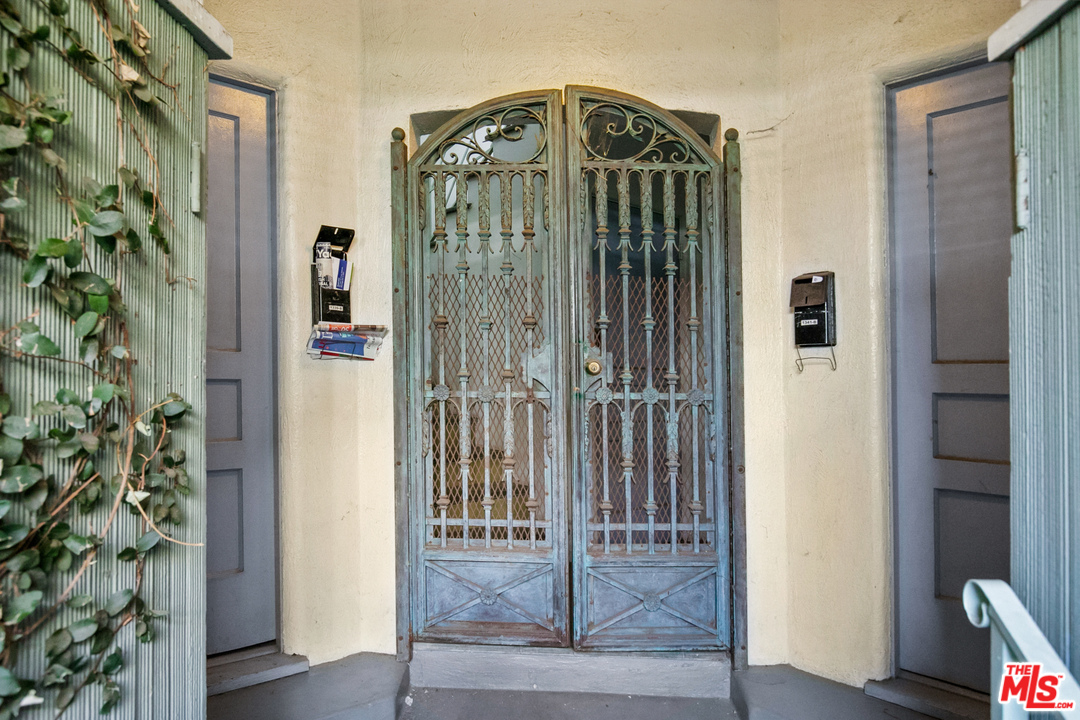 a view of a entryway with wooden floor