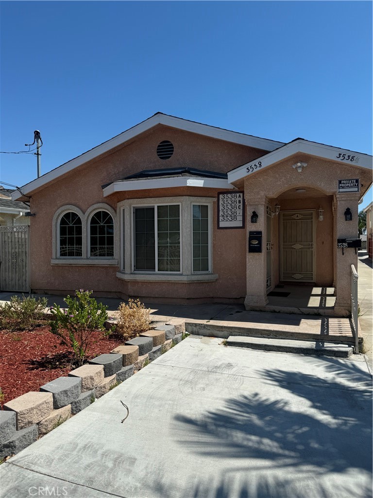 a front view of a house