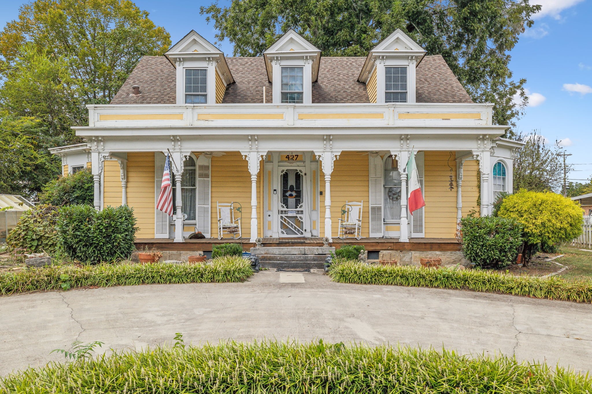 front view of white house