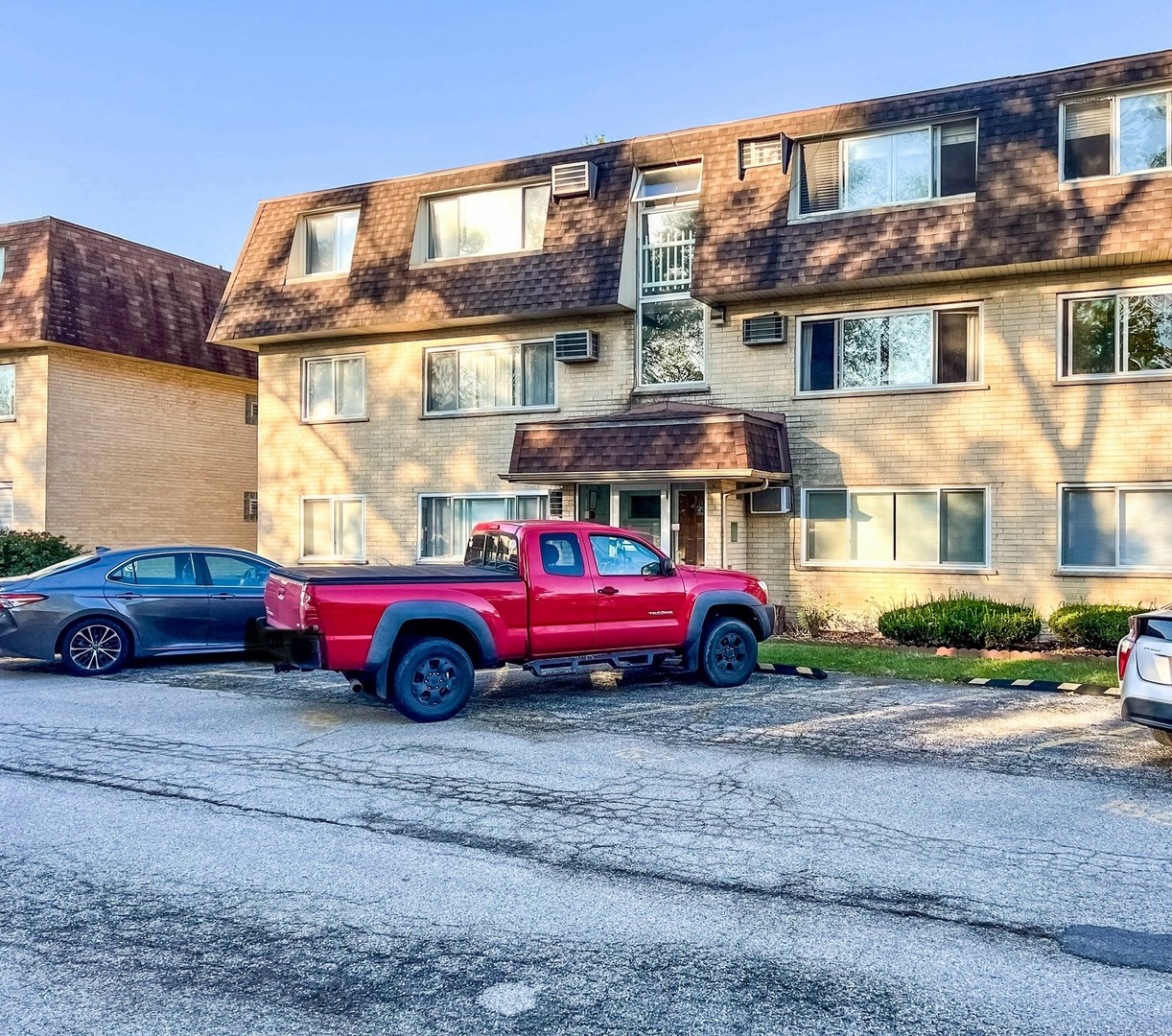 a car parked in front of a house