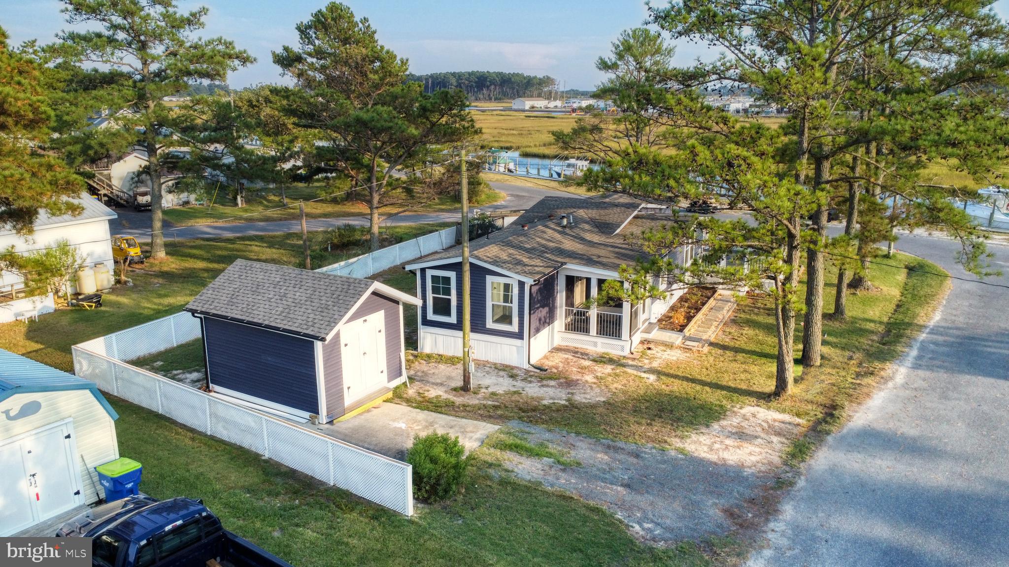 a house view with a garden space