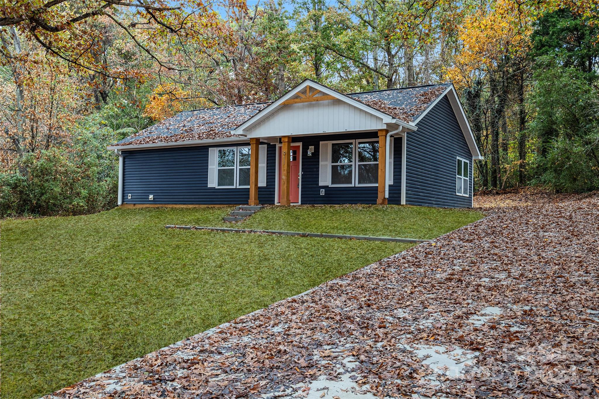 a view of a house with garden