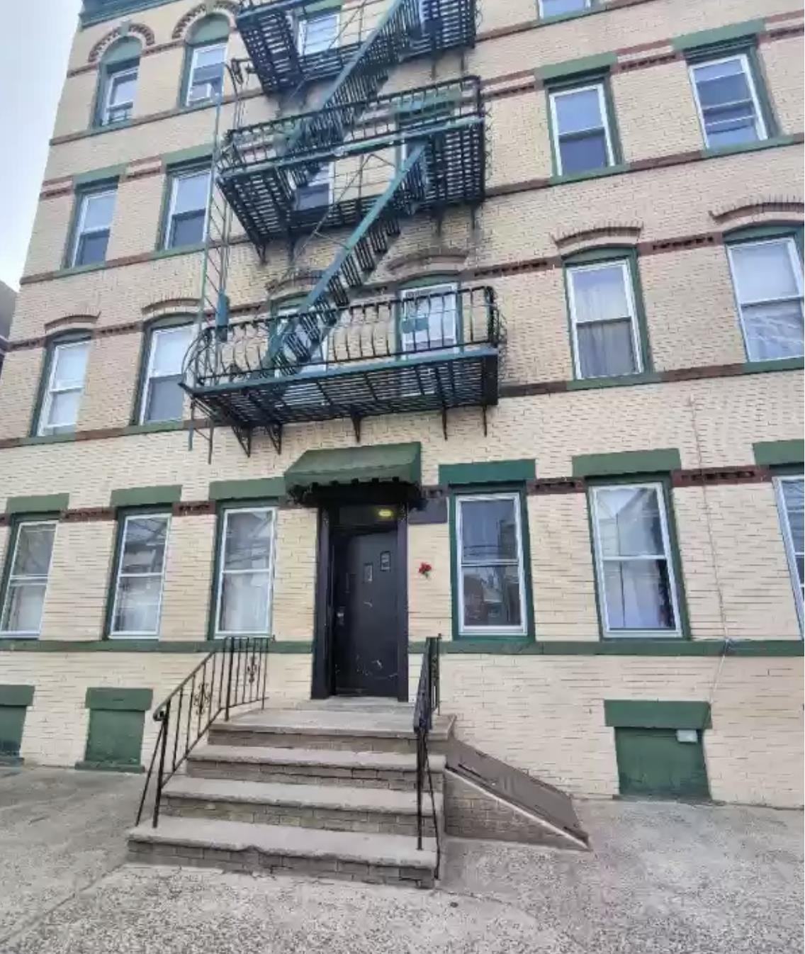 a view of a building with a stairs