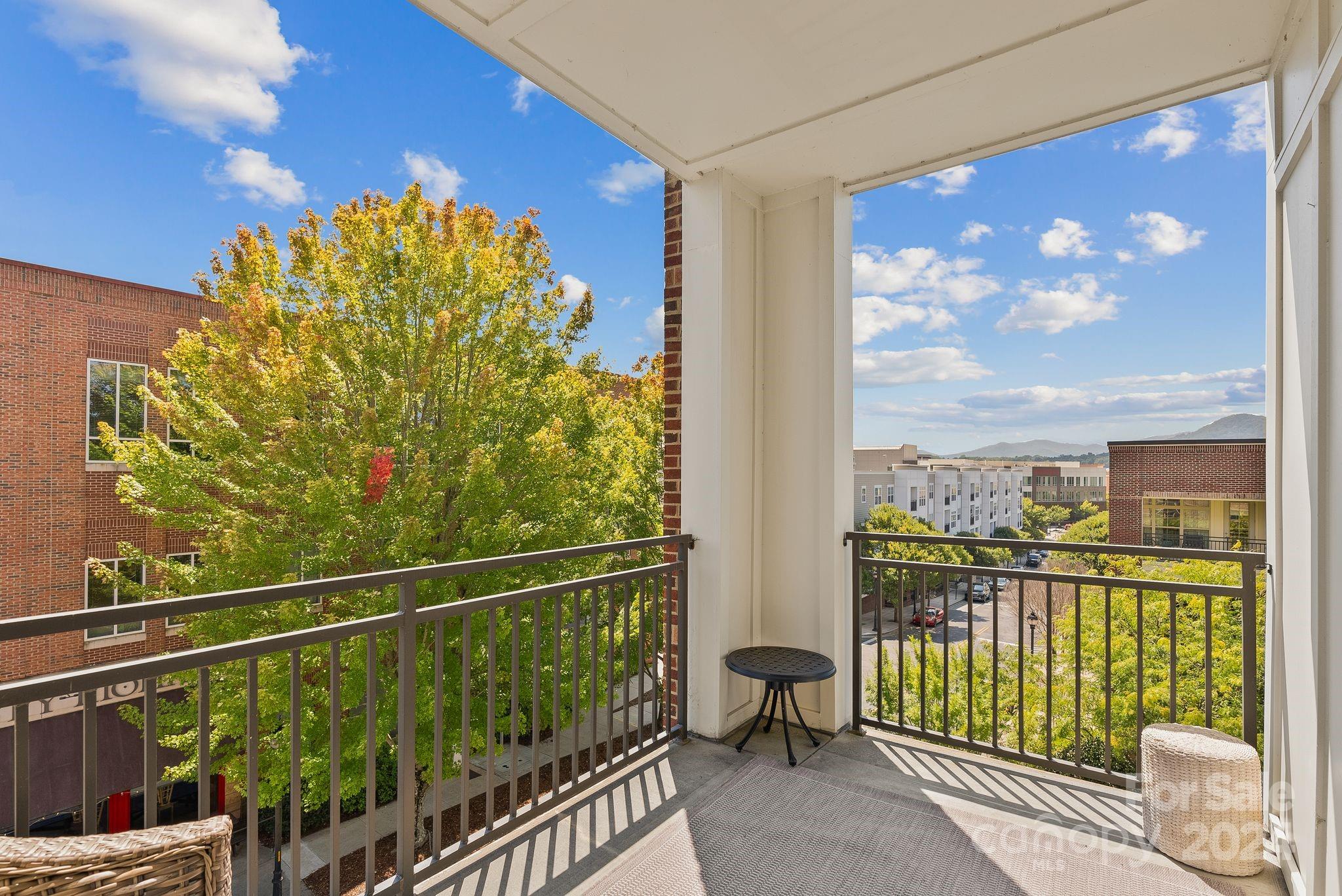 a view of a balcony with outdoor space