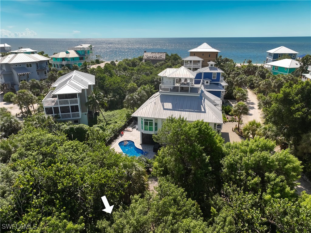 an aerial view of a house