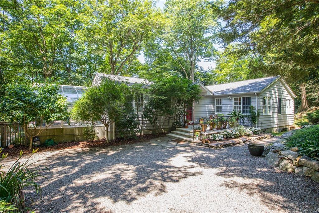 Total privacy abounds this lovely property and beautiful home.  Seasonal view.