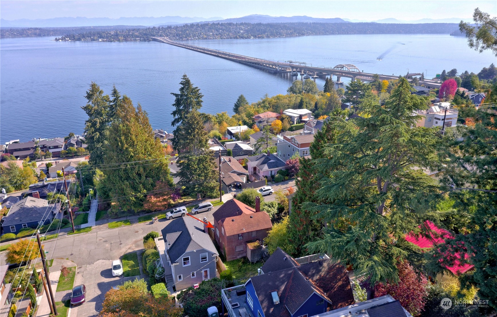 an aerial view of multiple house