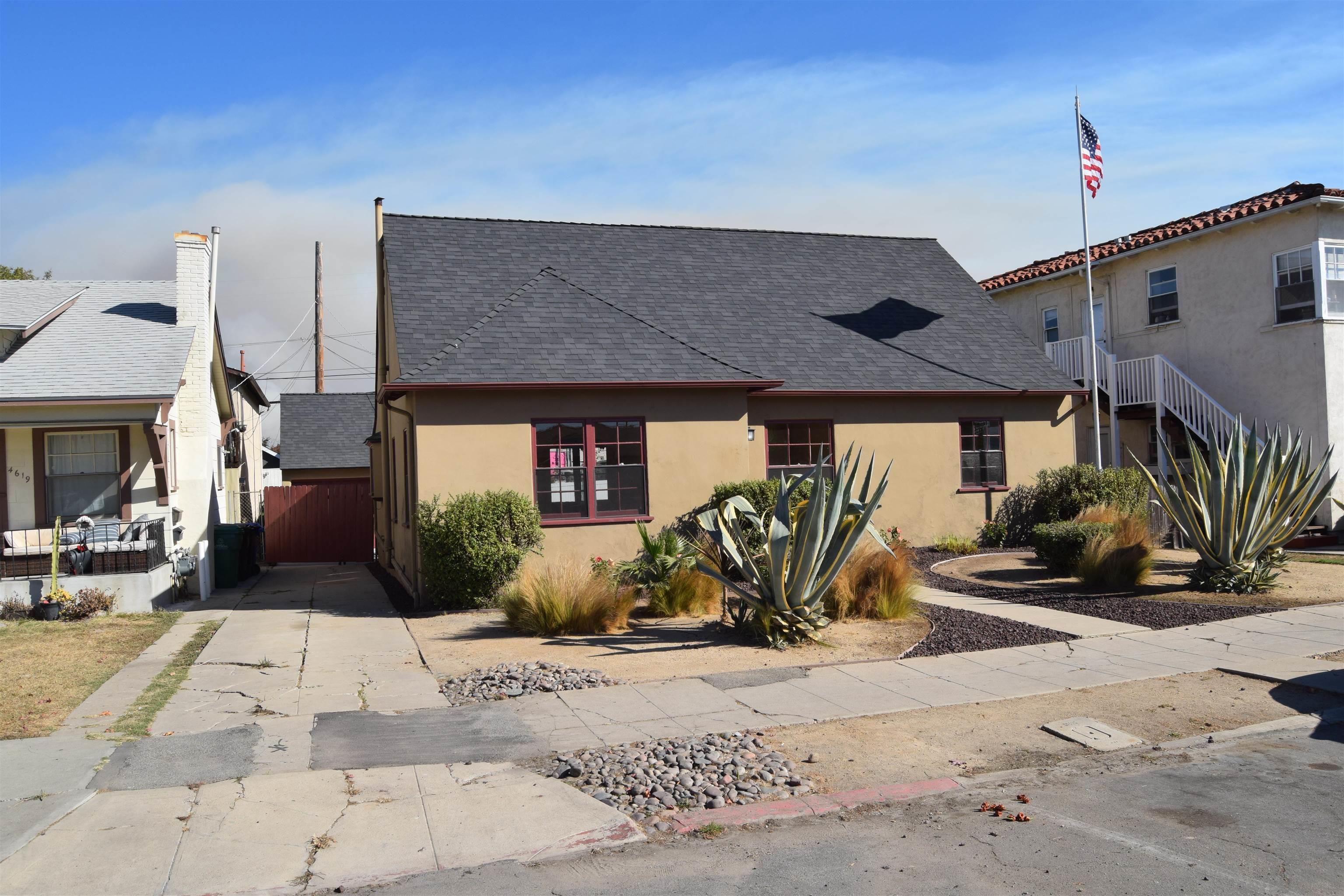 a view of a house with a patio