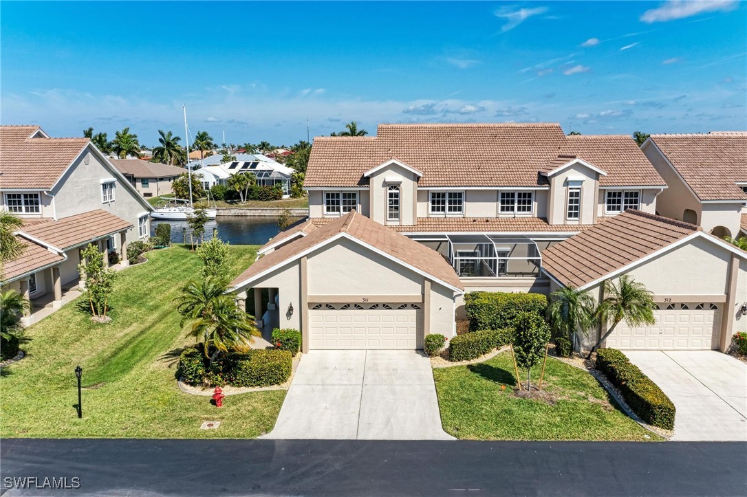 an aerial view of a house