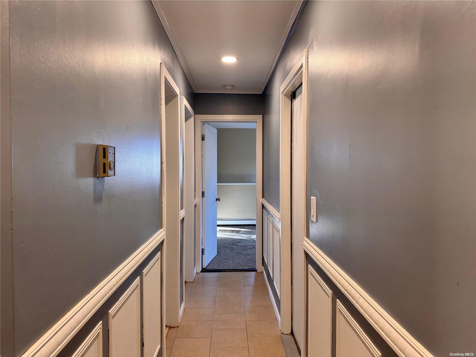 a view of hallway with stairs