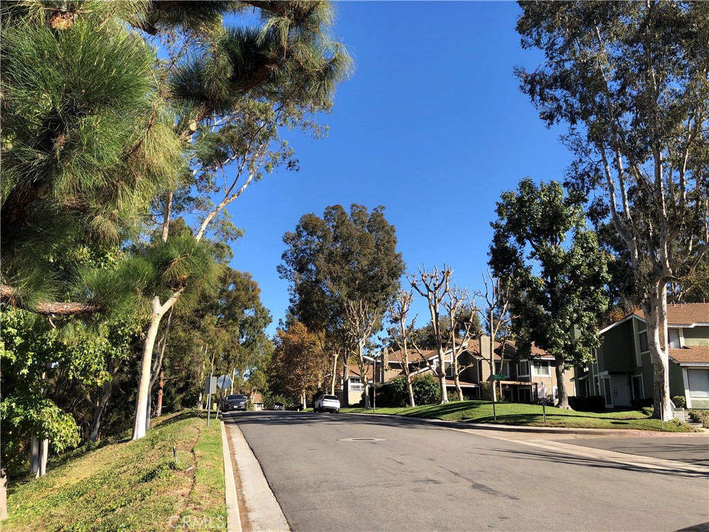 a view of street with houses