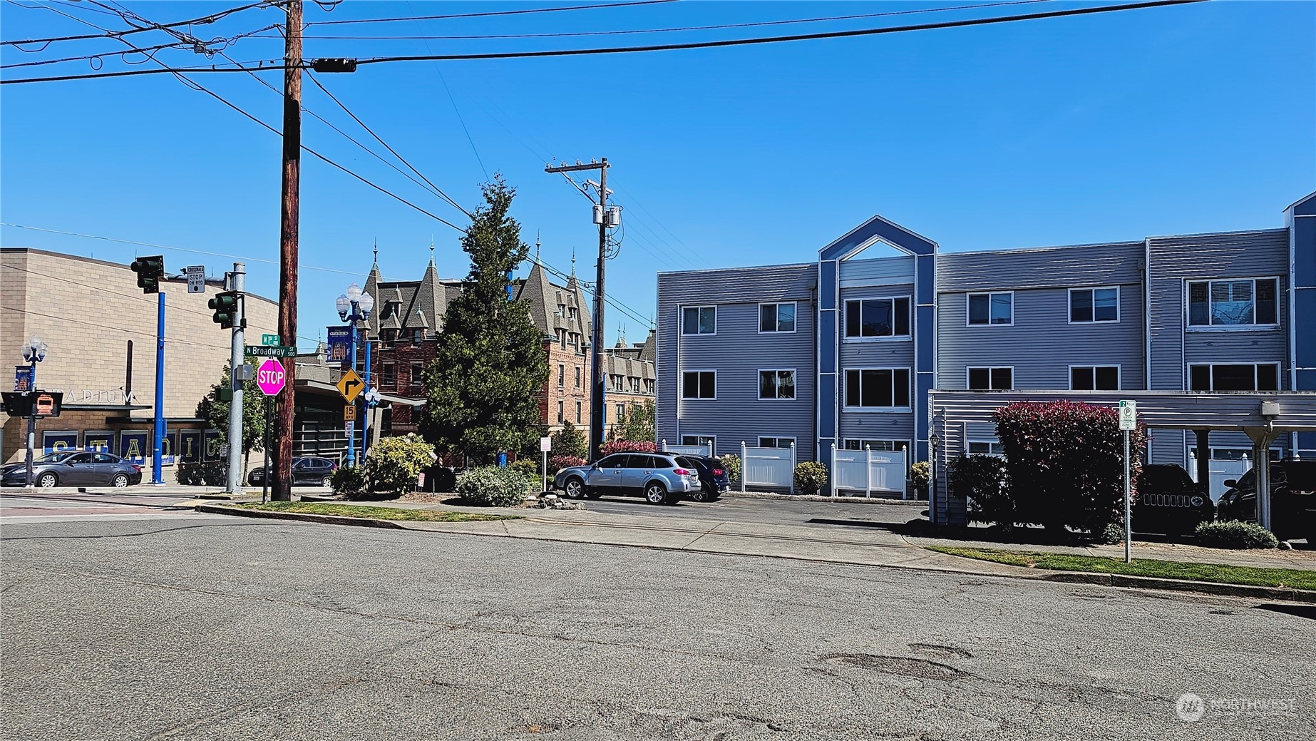 a view of a street with cars