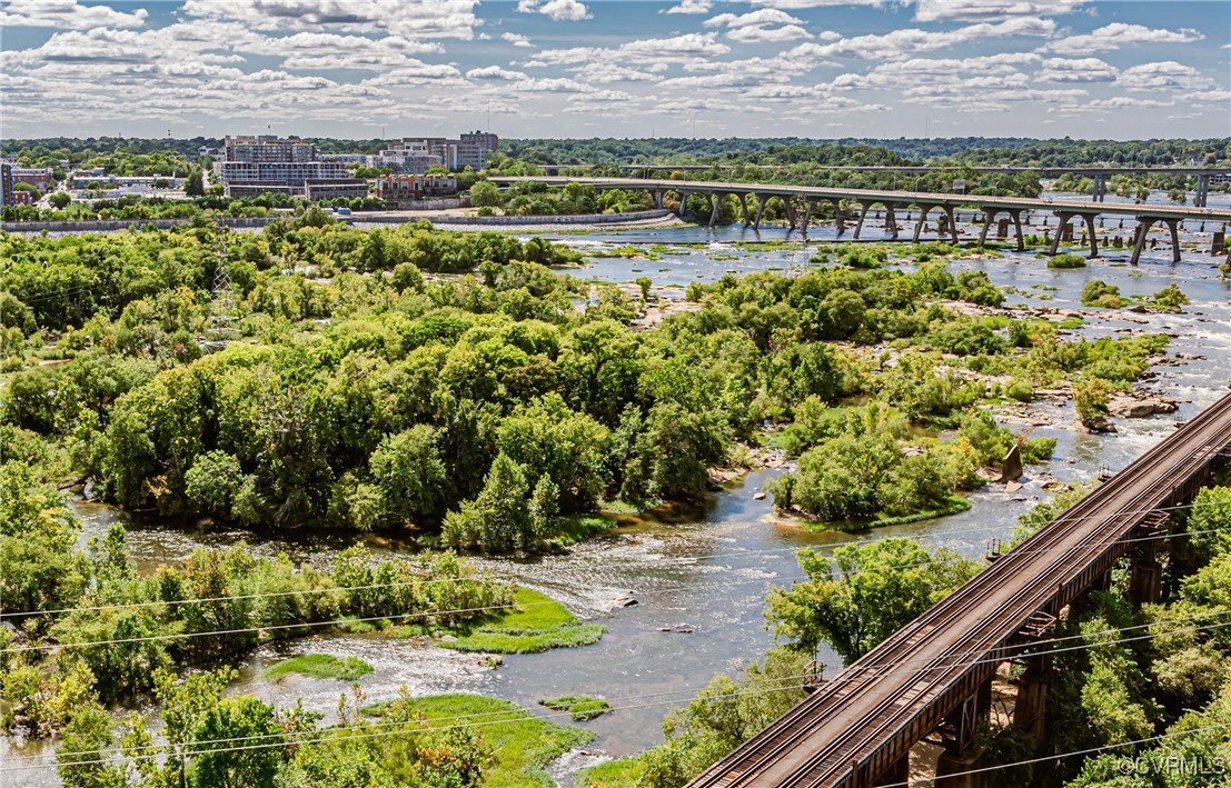 a view of a city with lots of green space