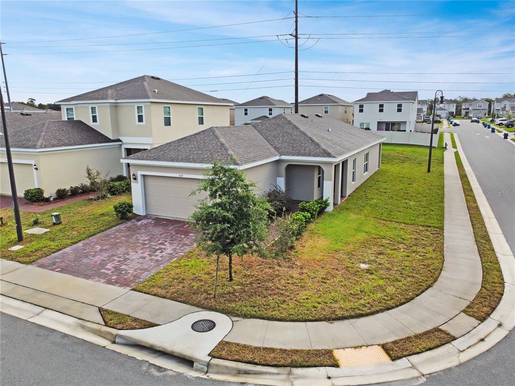 an aerial view of a house