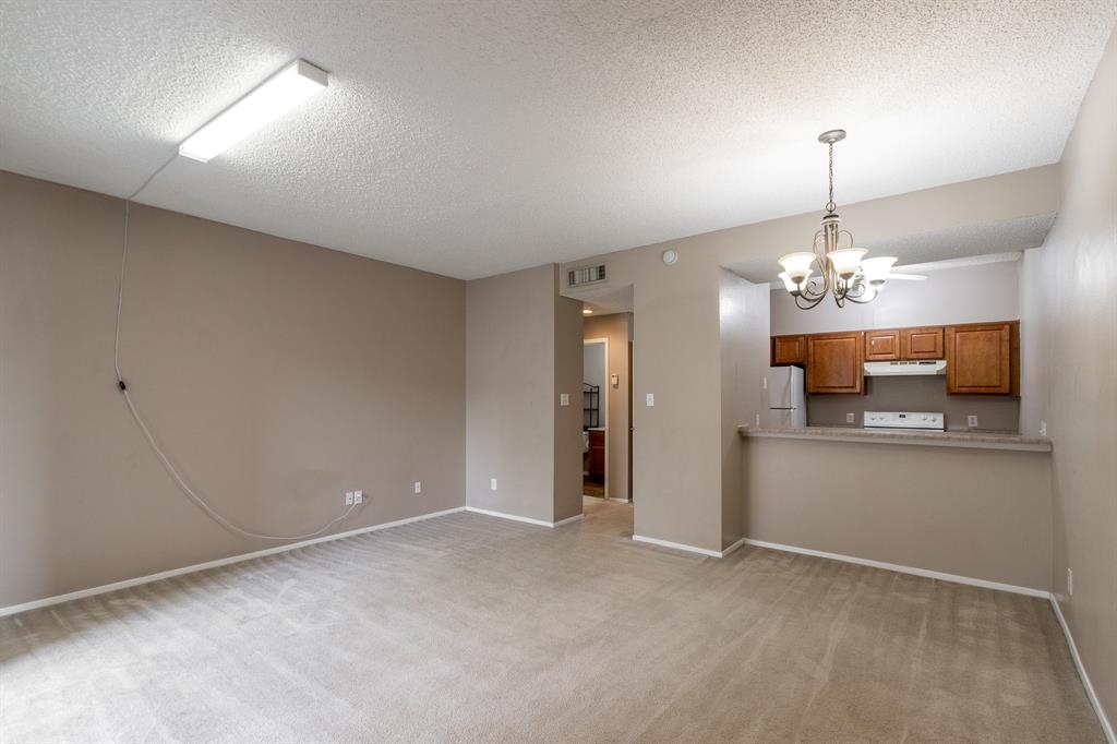 Family room with attached kitchen
