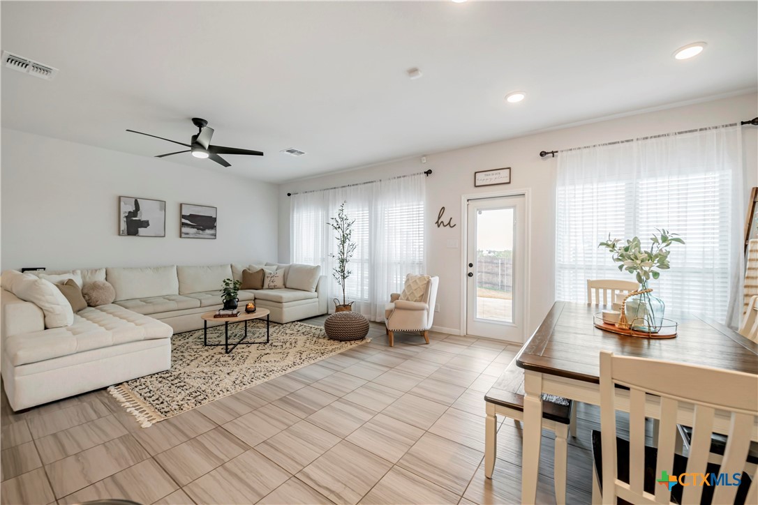 a living room with furniture