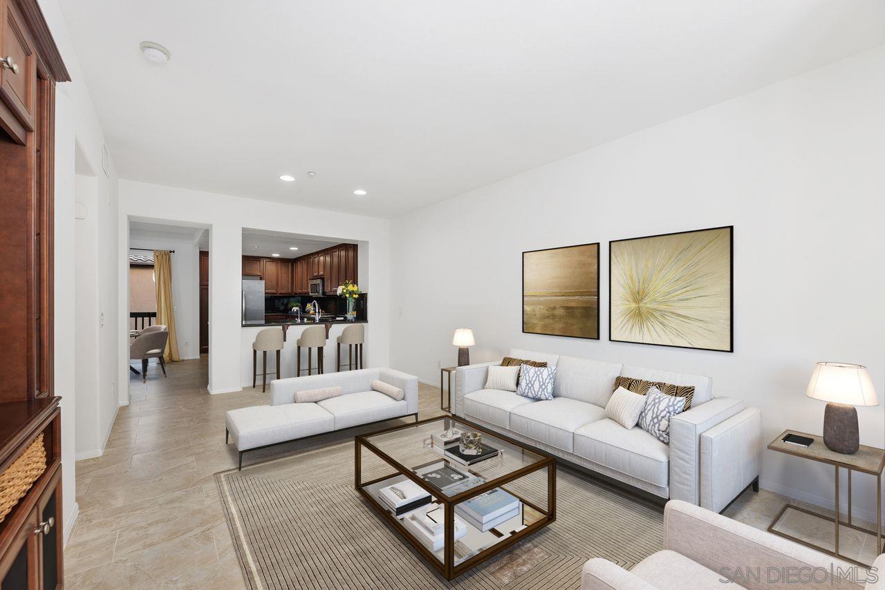 a living room with furniture and a couch