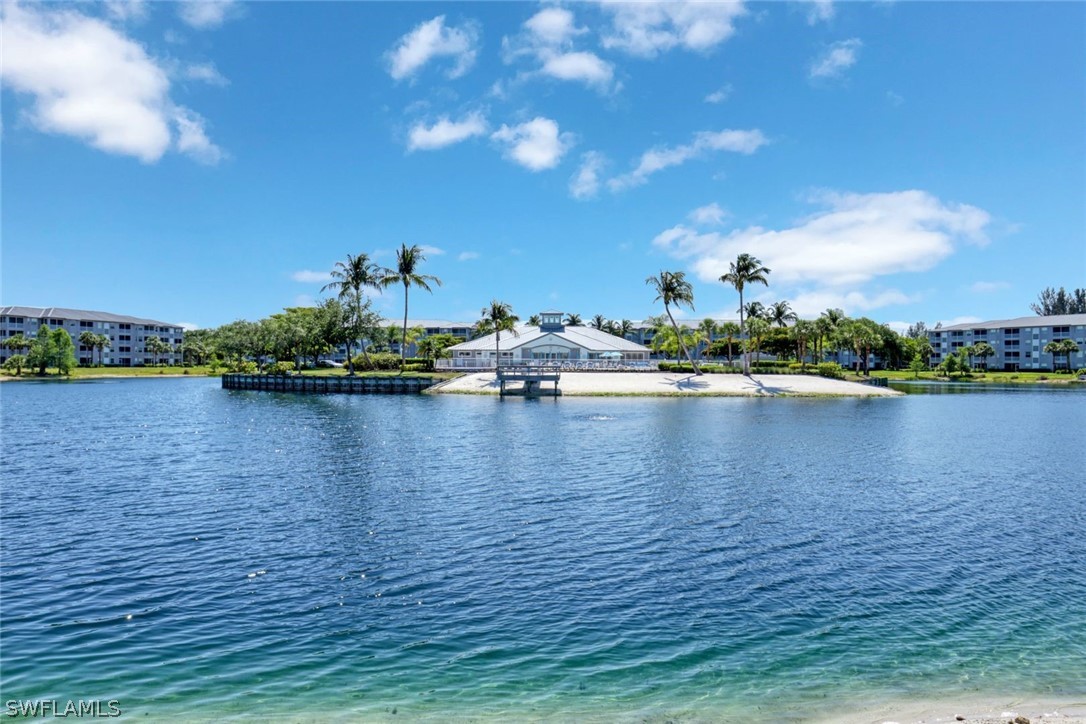 a view of a lake with houses