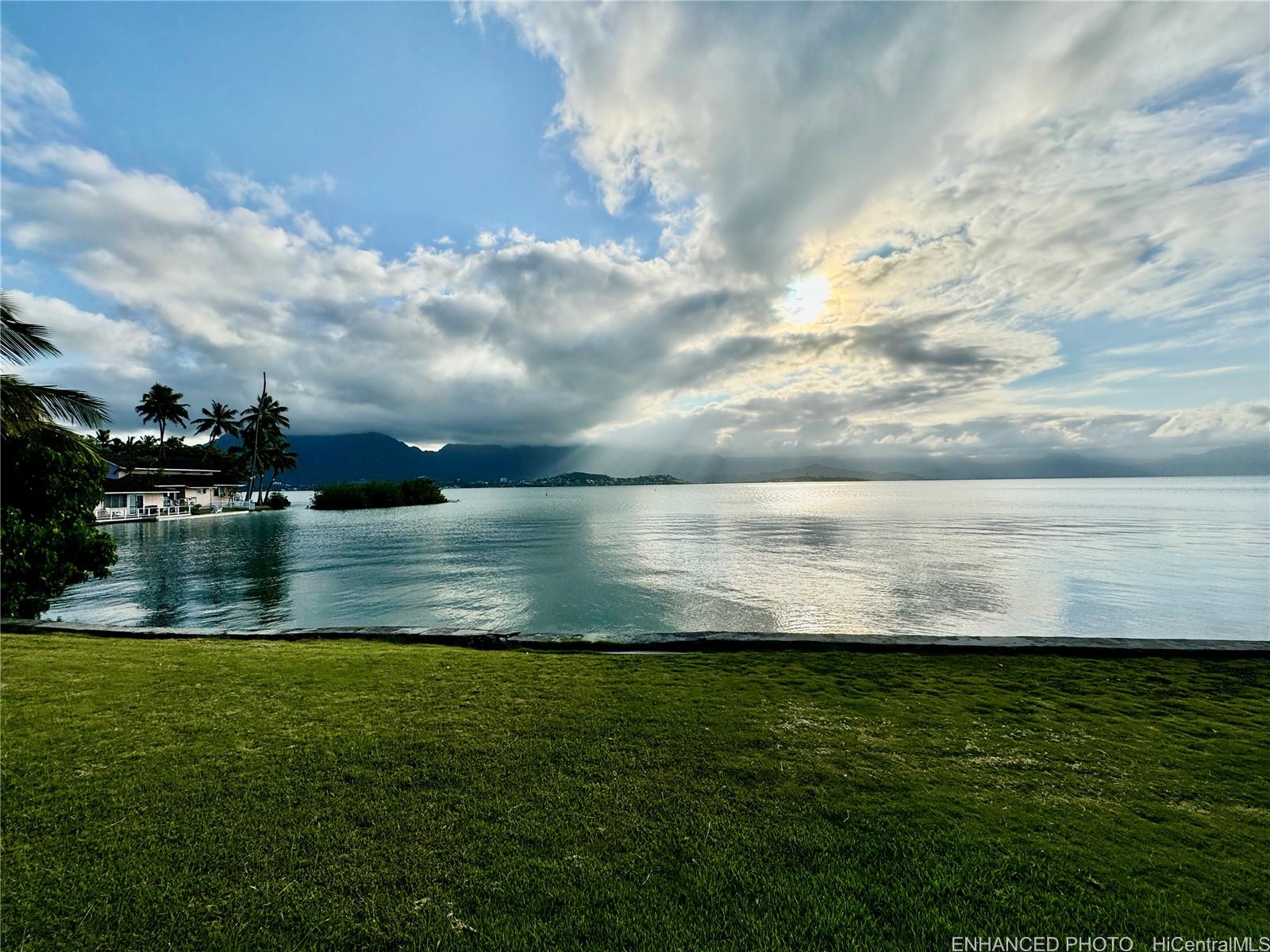 a view of lake from next to house