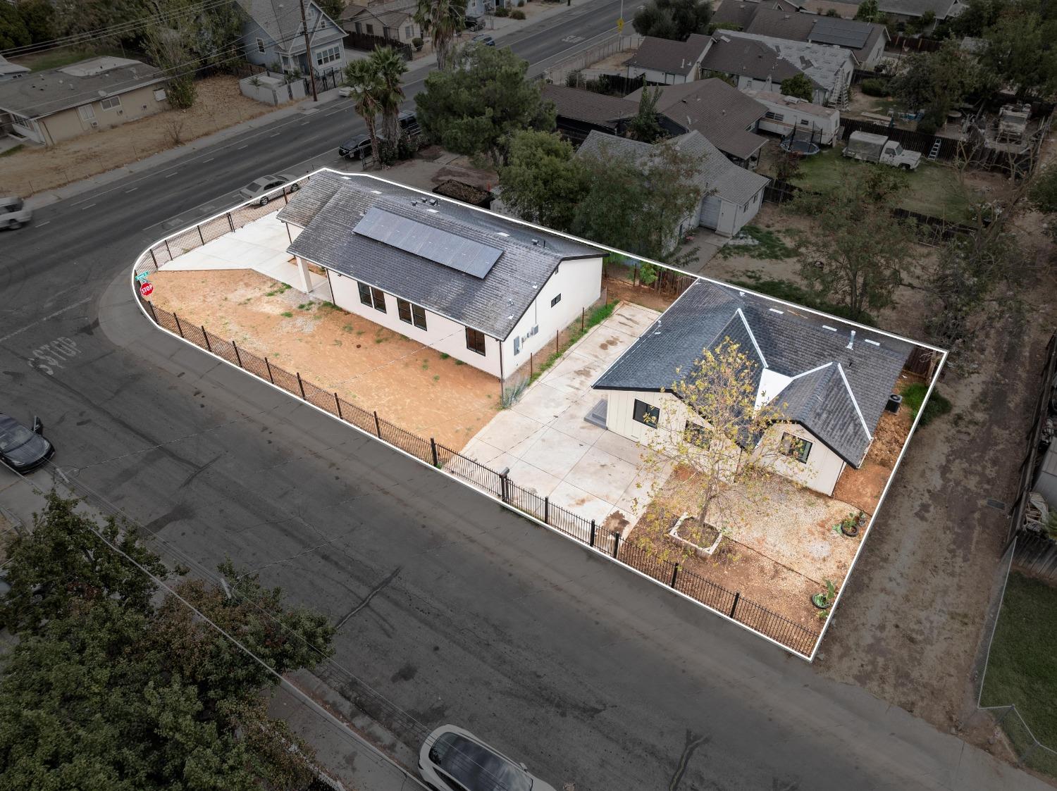 an aerial view of a house