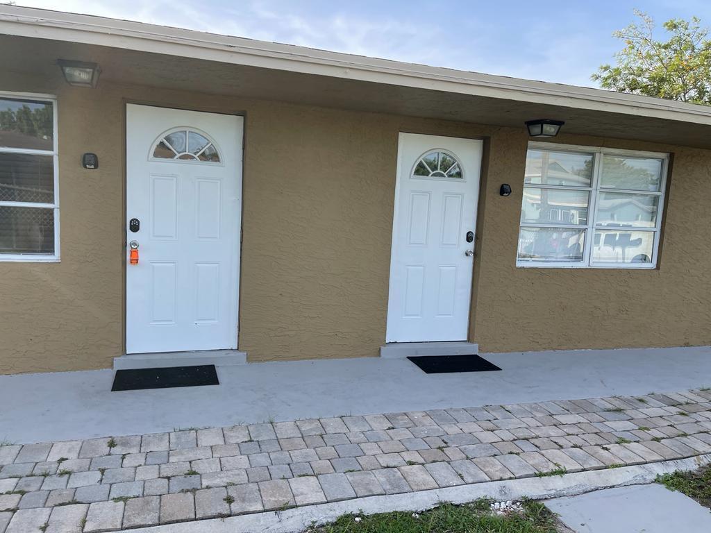 a view of an front door