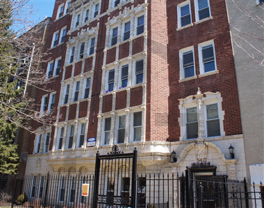 front view of a brick building