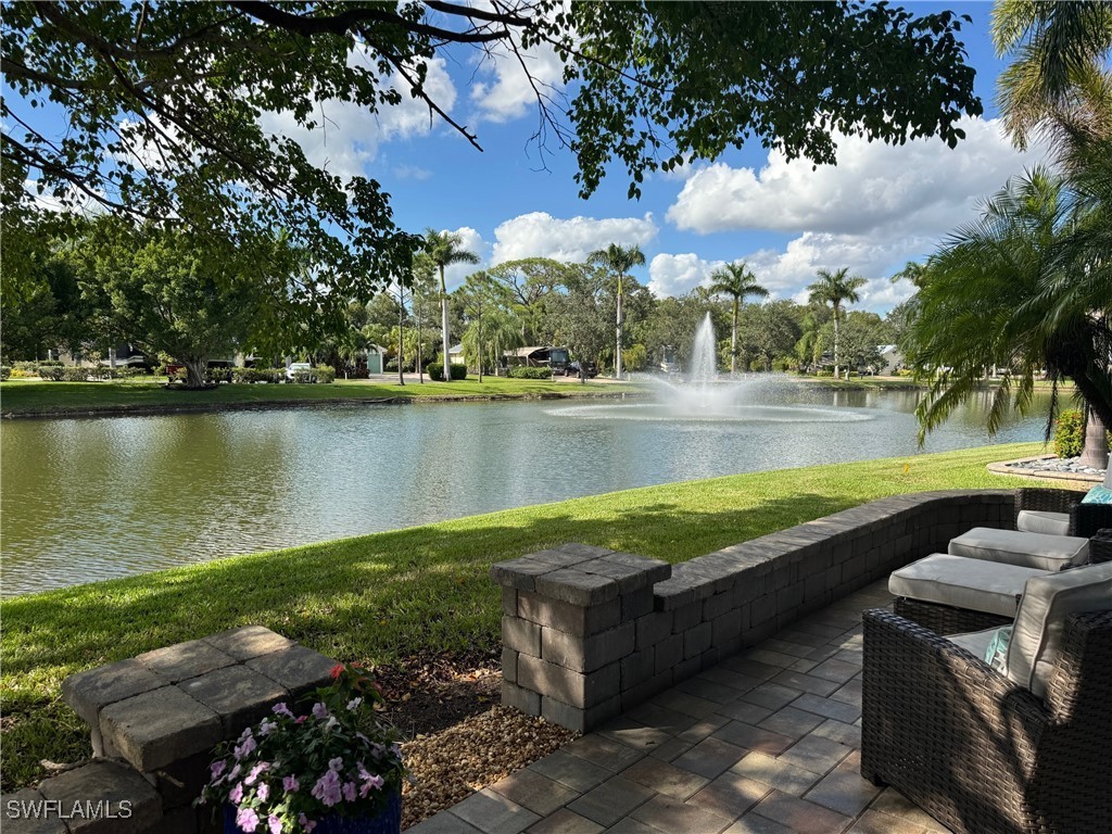 a view of a lake with a city