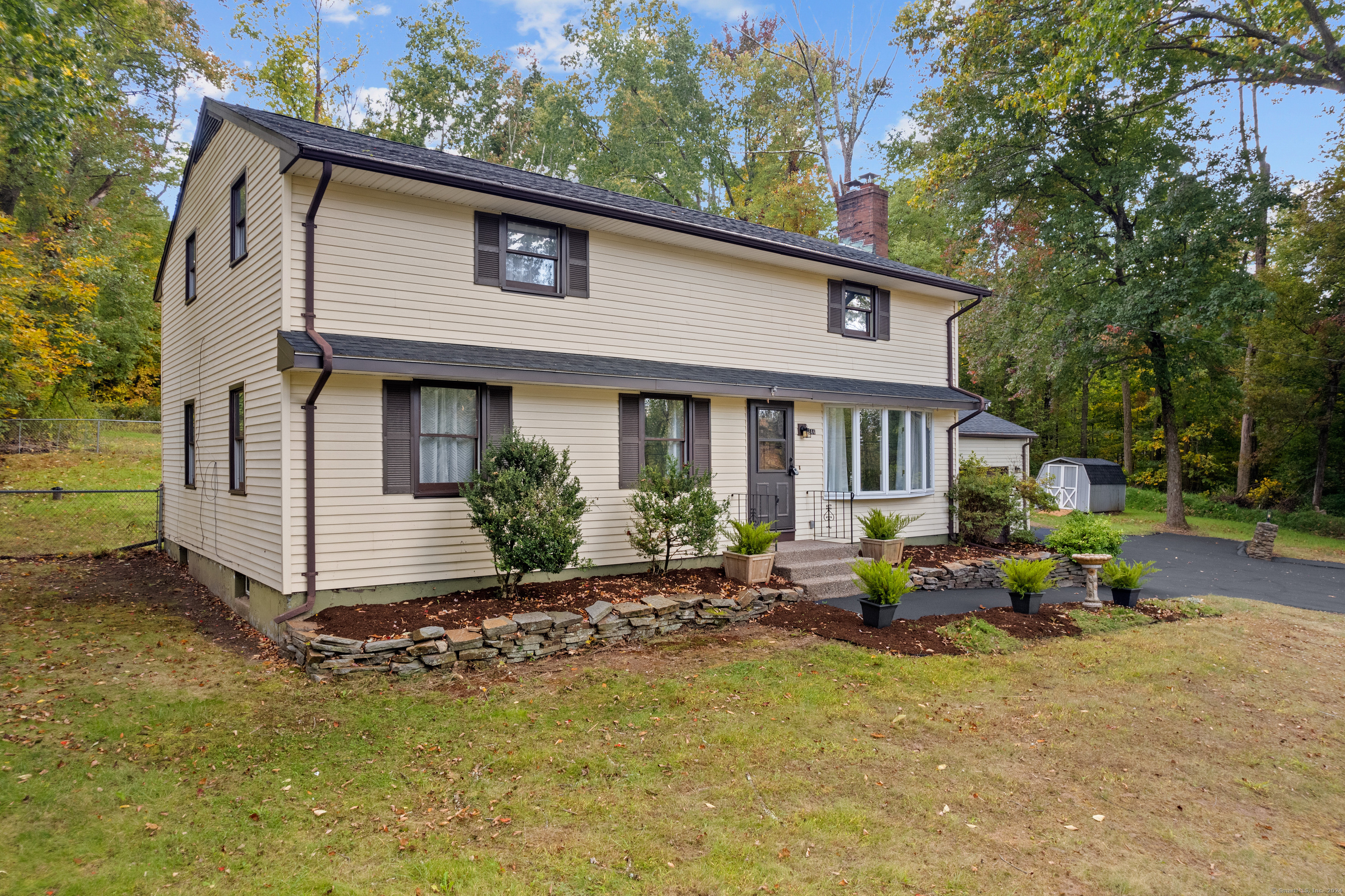 a view of a house with patio