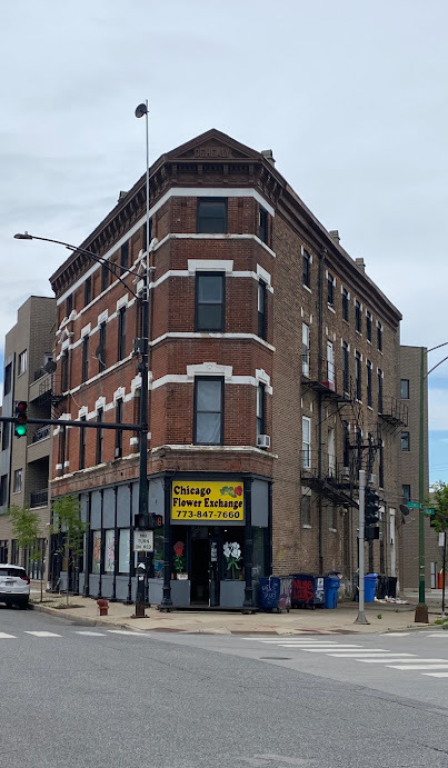 a front view of a building