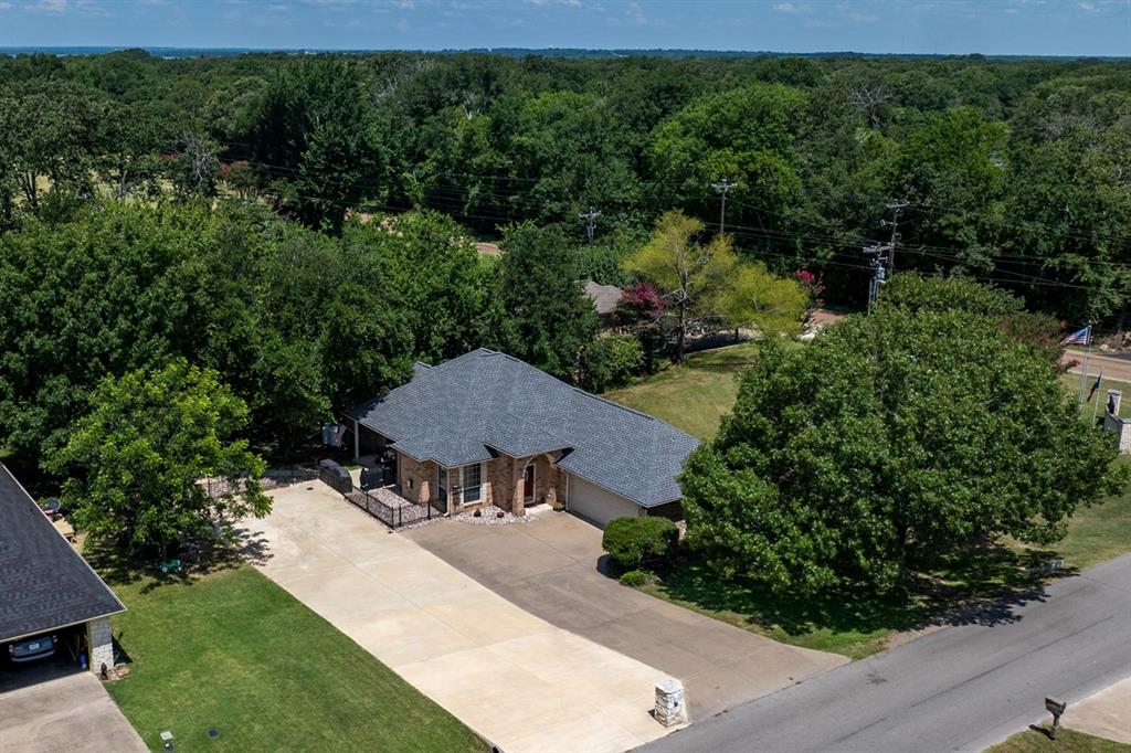 an outdoor view with patio