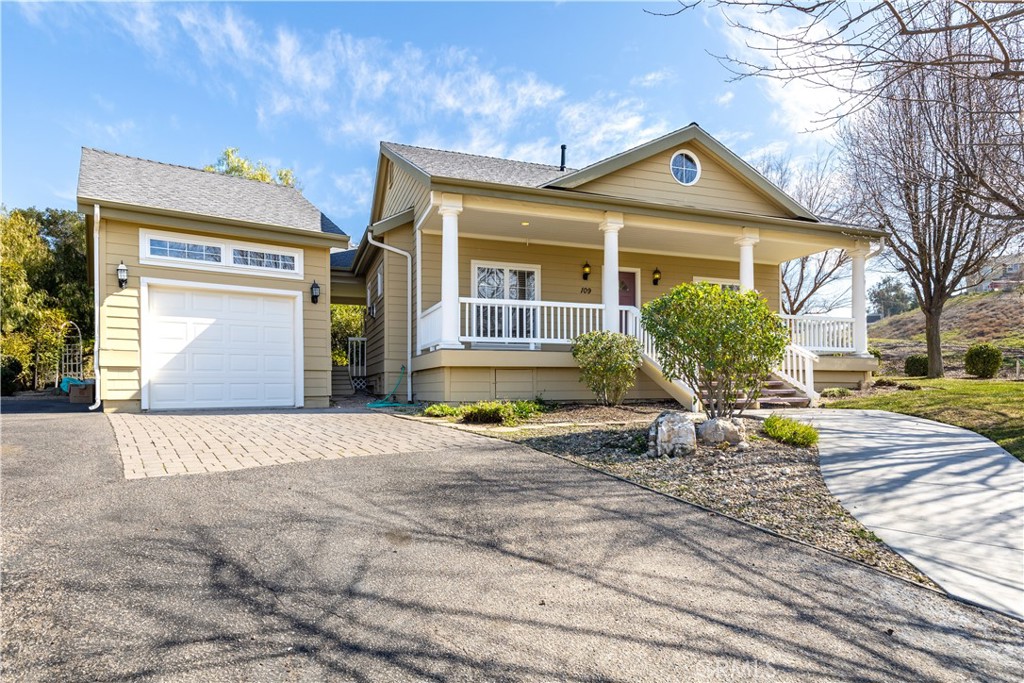 a front view of a house with outdoor space