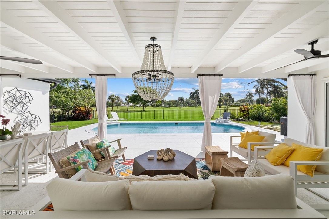 a outdoor living space with furniture