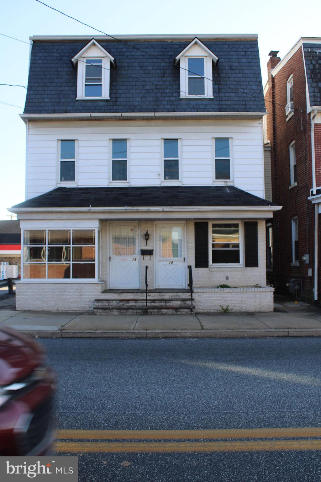 a front view of a house