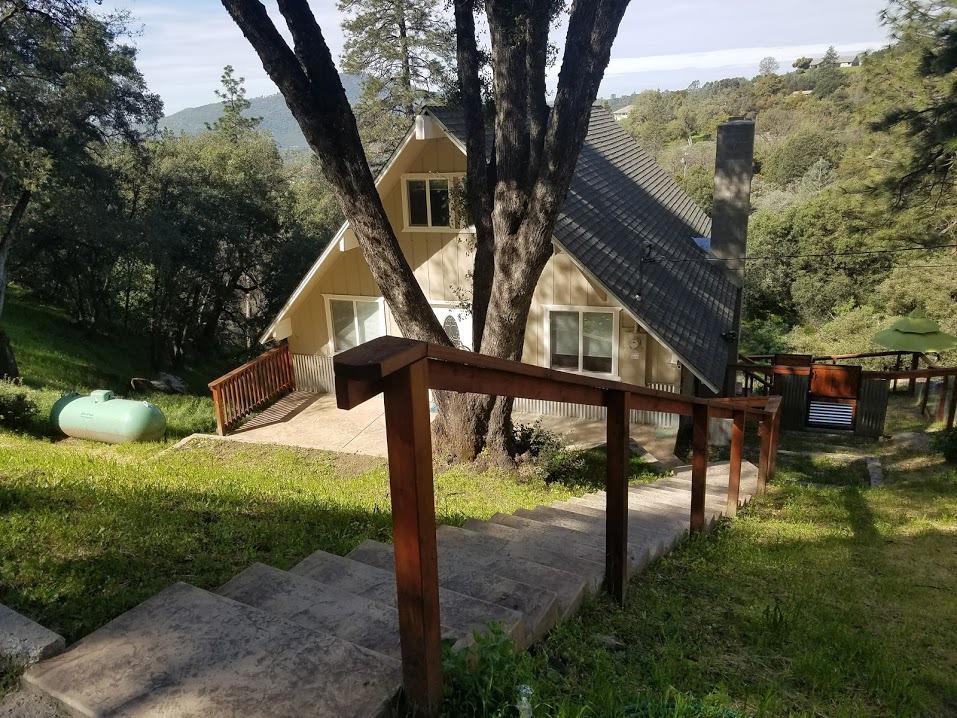 a view of an outdoor space and deck