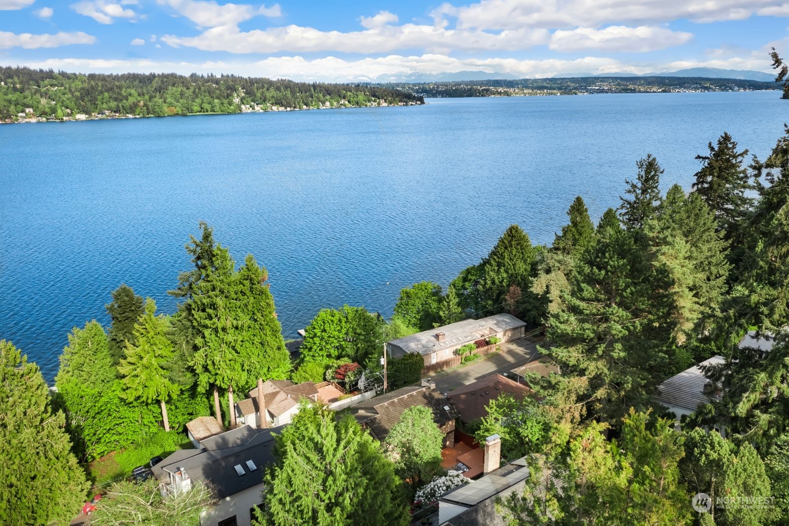 a view of a lake with a lake