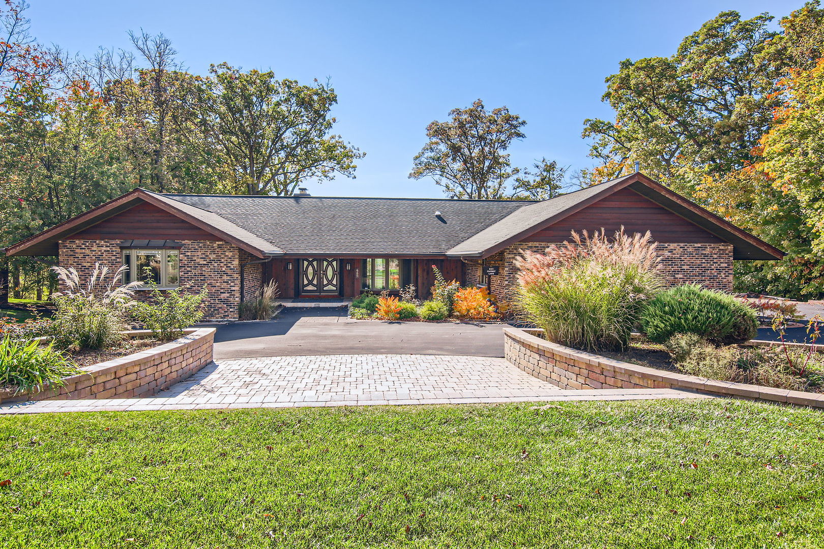 a house view with a garden space