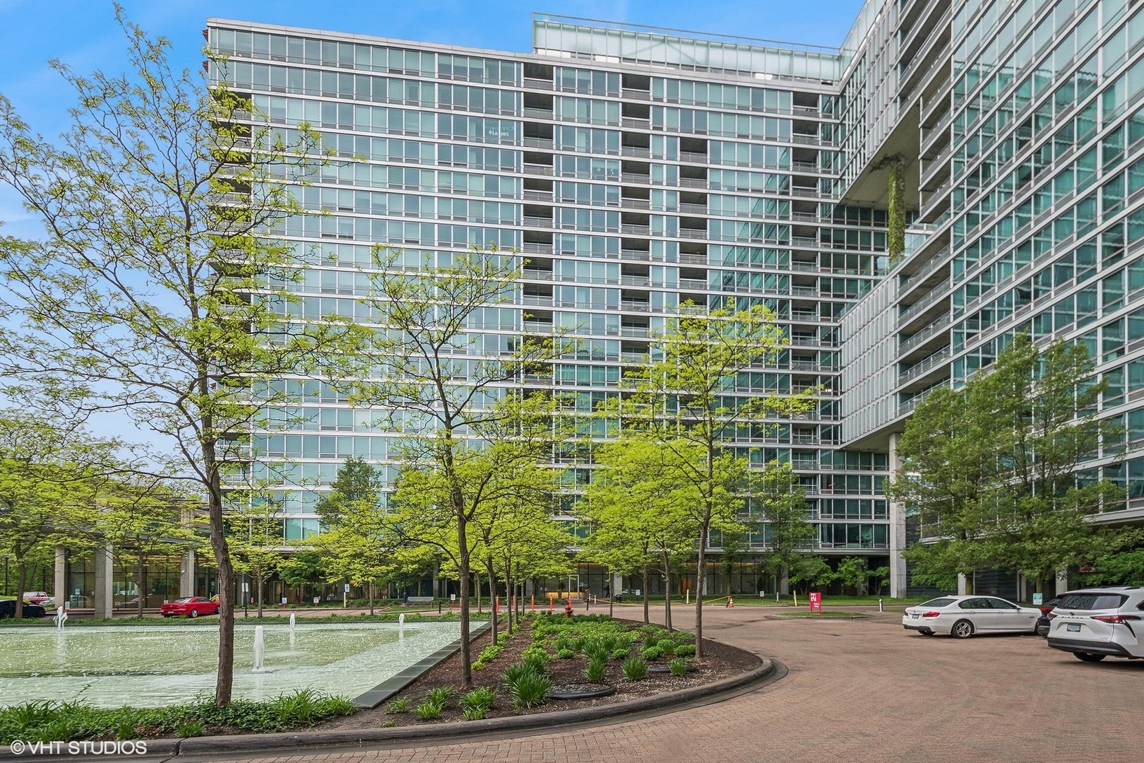 a building with a garden and a building