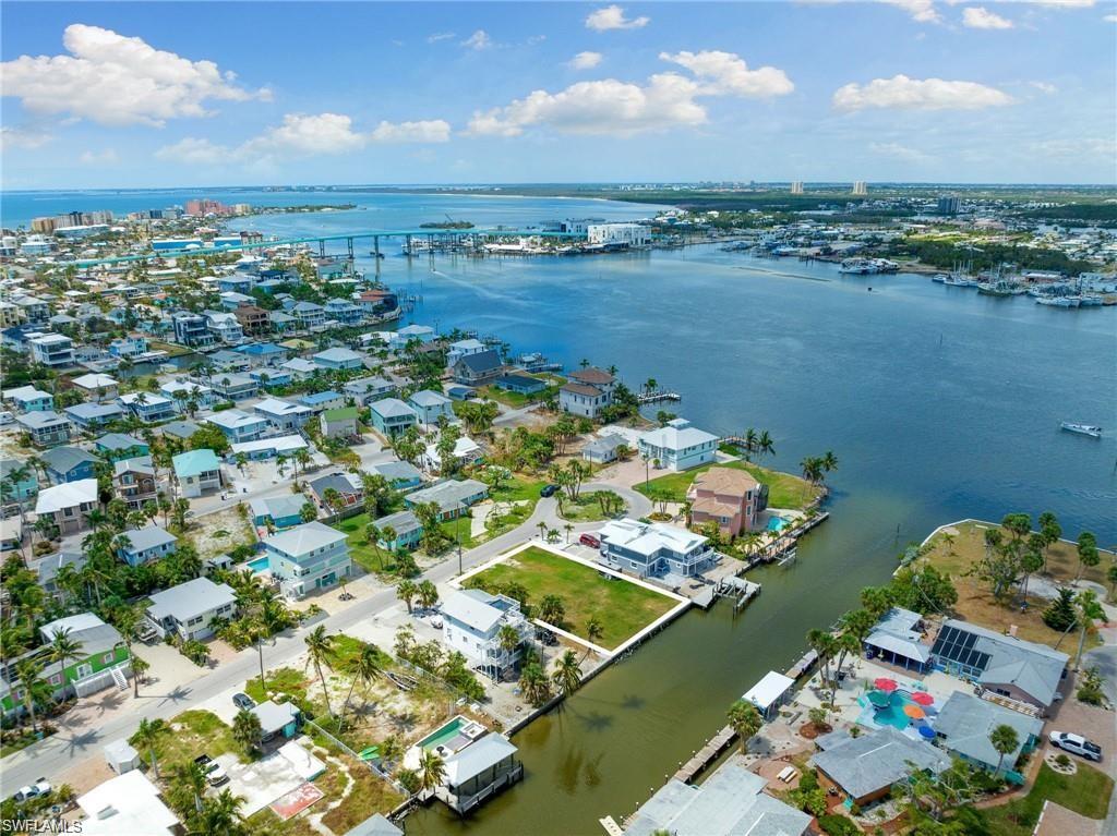 a view of a lake with a city