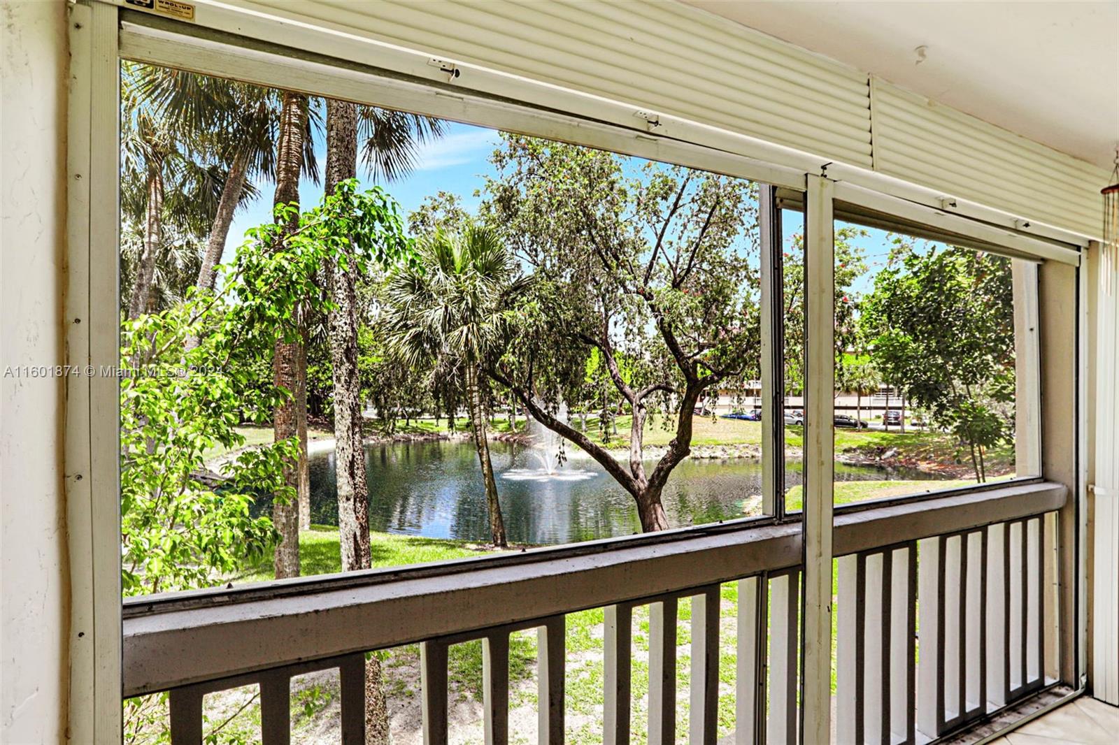 a view of a garden from a window