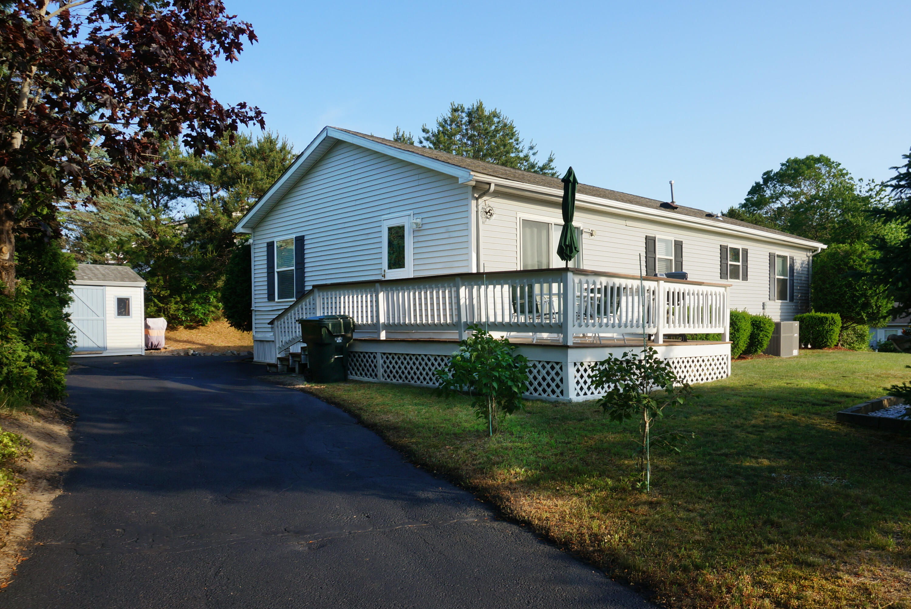 Rear with deck and shed