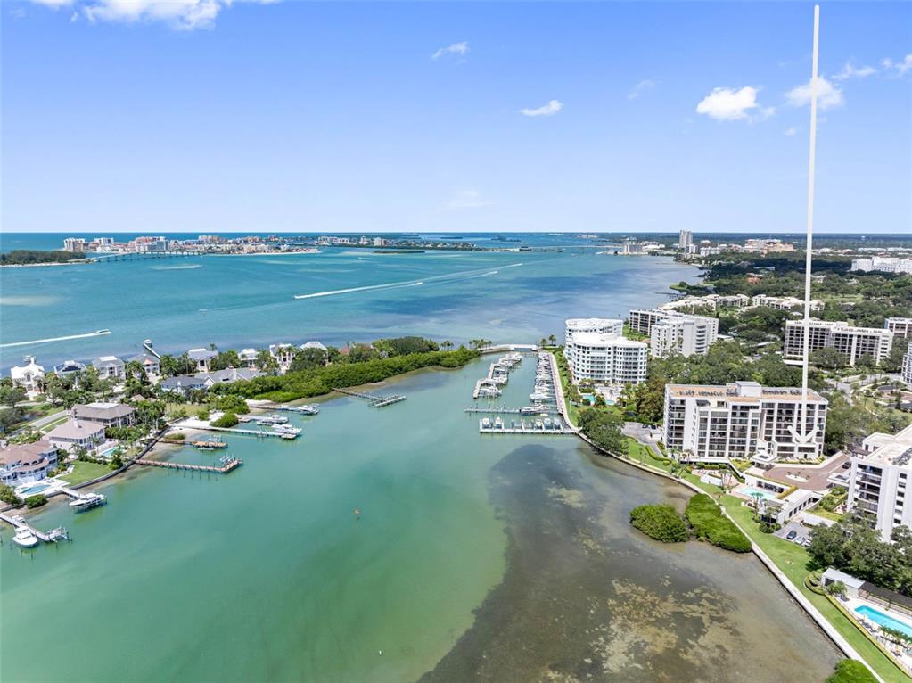 a view of an ocean with city view